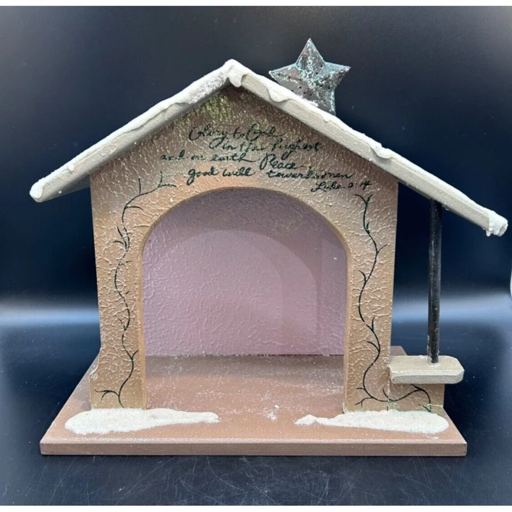 Enesco Foundations Nativity Creche Manger Karen Hahn Includes 6 Misc Figurines‎